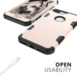 For iPhone 7 plus PC+ Silicone 2 in 1 Hit Color Tri-proof Shockproof Dustproof Anti-fall Protective Cover Back Case Gold + black