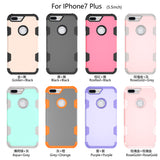 For iPhone 7 plus PC+ Silicone 2 in 1 Hit Color Tri-proof Shockproof Dustproof Anti-fall Protective Cover Back Case Gold + black