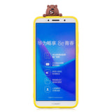 For HUAWEI Y5 2018 3D Cute Coloured Painted Animal TPU Anti-scratch Non-slip Protective Cover Back Case yellow