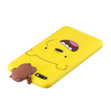 For HUAWEI Y5 2018 3D Cute Coloured Painted Animal TPU Anti-scratch Non-slip Protective Cover Back Case yellow