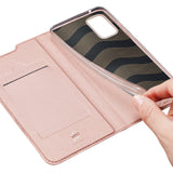 DUX DUCIS For Samsung A71 5G Leather Mobile Phone Cover Magnetic Protective Case Bracket with Cards Slot Rose gold