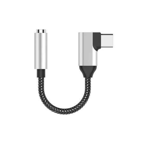 Metal Type Cÿto 3.5mm AUX Headphones Adapter Braid Earphone Audio Cable Silver