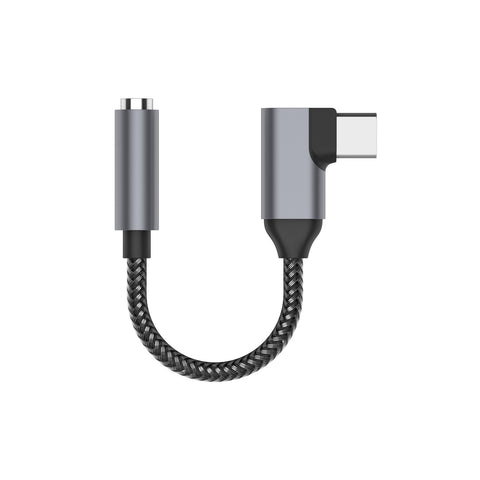 Metal Type Cÿto 3.5mm AUX Headphones Adapter Braid Earphone Audio Cable gray
