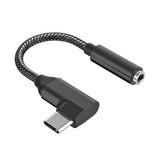 Metal Type Cÿto 3.5mm AUX Headphones Adapter Braid Earphone Audio Cable black