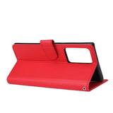 For Samsung Note 20/Note 20 Ultra PU Leather Three-card Photo Frame Front Buckle Mobile Phone shell red