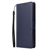 For OPPO F7 Wallet-type PU Leather Protective Phone Case with Buckle & 3 Card Position blue
