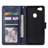For OPPO F7 Wallet-type PU Leather Protective Phone Case with Buckle & 3 Card Position blue