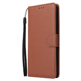 For OPPO F7 Wallet-type PU Leather Protective Phone Case with Buckle & 3 Card Position brown