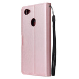 For OPPO F7 Wallet-type PU Leather Protective Phone Case with Buckle & 3 Card Position blue