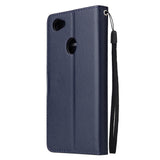 For OPPO F7 Wallet-type PU Leather Protective Phone Case with Buckle & 3 Card Position blue