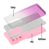 for HUAWEI P20 LITE/P30 LITE/P40 LITE/Nova6SE/Nova 7i Phone Case Gradient Color Glitter Powder Phone Cover with Airbag Bracket purple