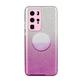 for HUAWEI P20 LITE/P30 LITE/P40 LITE/Nova6SE/Nova 7i Phone Case Gradient Color Glitter Powder Phone Cover with Airbag Bracket purple