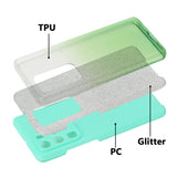 for HUAWEI P20 LITE/P30 LITE/P40 LITE/Nova6SE/Nova 7i Phone Case Gradient Color Glitter Powder Phone Cover with Airbag Bracket green