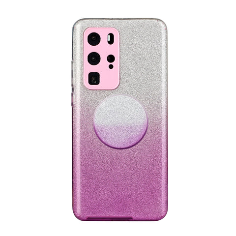 for HUAWEI P20 LITE/P30 LITE/P40 LITE/Nova6SE/Nova 7i Phone Case Gradient Color Glitter Powder Phone Cover with Airbag Bracket purple