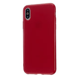 For iPhone X/XS/XS Max/XR  Cellphone Cover Slim Fit Bumper Protective Case Glossy TPU Mobile Phone Shell Rose red