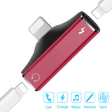 Dual Port Adapter Splitter 2 in 1 Headphone Audio Charge Dongle for iPhone XS, XS Max, XR, X, 8/8 Plus, 7/7 Plus black