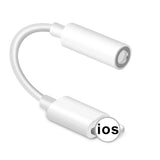 Music Headphone Adapter for iPhone 7 8 X AUX Adapter for Apple Interface Female to 3.5mm Male Adapters Headphone Jack Cable Metal plate silver