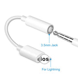 Music Headphone Adapter for iPhone 7 8 X AUX Adapter for Apple Interface Female to 3.5mm Male Adapters Headphone Jack Cable Metal plate silver