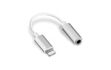 Music Headphone Adapter for iPhone 7 8 X AUX Adapter for Apple Interface Female to 3.5mm Male Adapters Headphone Jack Cable Metal plate silver