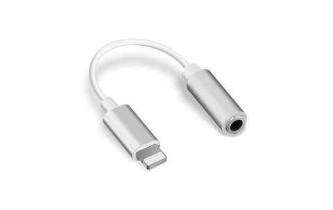Music Headphone Adapter for iPhone 7 8 X AUX Adapter for Apple Interface Female to 3.5mm Male Adapters Headphone Jack Cable Metal plate silver