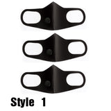 Sponge Protective Mask with Breathing Valve Outdoor Cycling Breathable Dustproof Windproof Washable Mask 3PCs