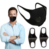 Sponge Protective Mask with Breathing Valve Outdoor Cycling Breathable Dustproof Windproof Washable Mask 3PCs