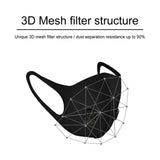 Sponge Protective Mask with Breathing Valve Outdoor Cycling Breathable Dustproof Windproof Washable Mask 3PCs