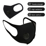 Sponge Protective Mask with Breathing Valve Outdoor Cycling Breathable Dustproof Windproof Washable Mask 3PCs