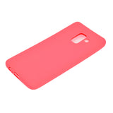 for Samsung A8 2018 Lovely Candy Color Matte TPU Anti-scratch Non-slip Protective Cover Back Case red