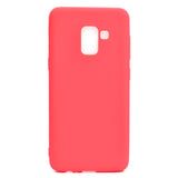 for Samsung A8 2018 Lovely Candy Color Matte TPU Anti-scratch Non-slip Protective Cover Back Case red