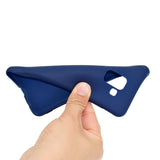 for Samsung A8 2018 Lovely Candy Color Matte TPU Anti-scratch Non-slip Protective Cover Back Case Navy