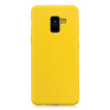 for Samsung A8 2018 Lovely Candy Color Matte TPU Anti-scratch Non-slip Protective Cover Back Case red