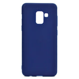 for Samsung A8 2018 Lovely Candy Color Matte TPU Anti-scratch Non-slip Protective Cover Back Case Navy