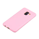 for Samsung A8 2018 Lovely Candy Color Matte TPU Anti-scratch Non-slip Protective Cover Back Case yellow