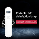 Handheld UVC Disinfection Lamp Portable Charging Display Timing Germicidal Light white