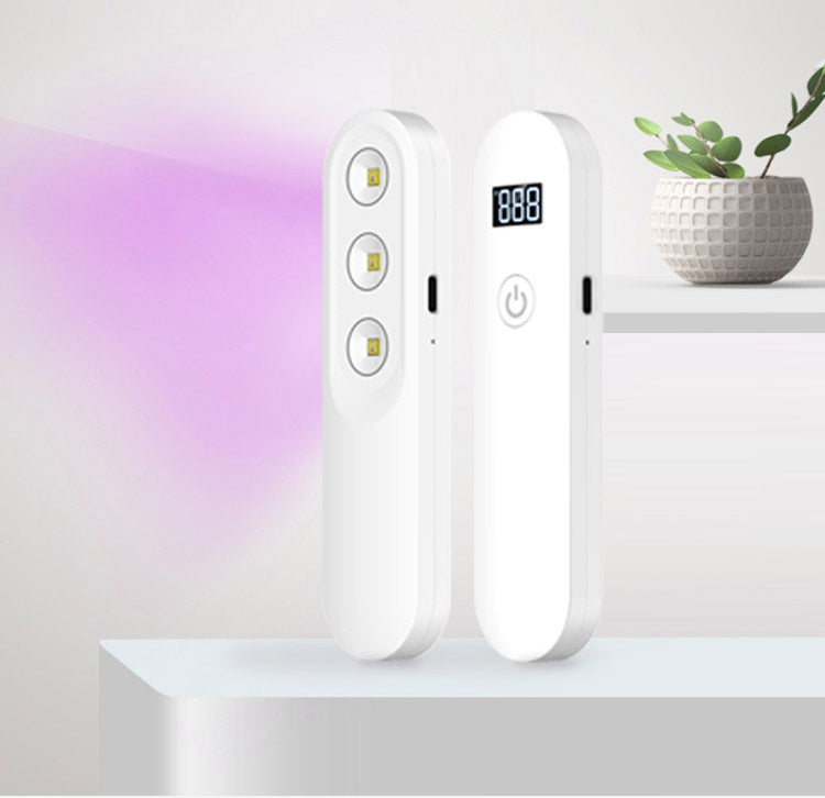 Handheld UVC Disinfection Lamp Portable Charging Display Timing Germicidal Light white