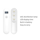 Handheld UVC Disinfection Lamp Portable Charging Display Timing Germicidal Light white