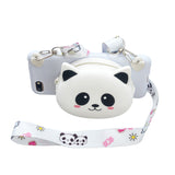 For HUAWEI Y5 2018/Y5 2019 Cellphone Case Mobile Phone Shell Shockproof TPU Cover with Cartoon Cat Pig Panda Coin Purse Lovely Shoulder Starp  White