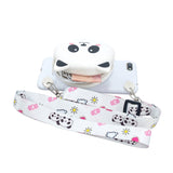For HUAWEI Y5 2018/Y5 2019 Cellphone Case Mobile Phone Shell Shockproof TPU Cover with Cartoon Cat Pig Panda Coin Purse Lovely Shoulder Starp  White