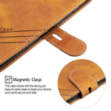 For Redmi Note 8T/Redmi 8/Redmi 8A Case Soft Leather Cover with Denim Texture Precise Cutouts Wallet Design Buckle Closure Smartphone Shell  brown