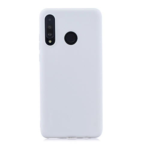 For HUAWEI P30 LITE/NOVA 4E Lovely Candy Color Matte TPU Anti-scratch Non-slip Protective Cover Back Case white