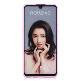 For HUAWEI P30 LITE/NOVA 4E Lovely Candy Color Matte TPU Anti-scratch Non-slip Protective Cover Back Case dark pink