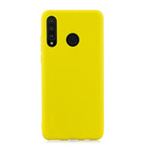 For HUAWEI P30 LITE/NOVA 4E Lovely Candy Color Matte TPU Anti-scratch Non-slip Protective Cover Back Case dark pink