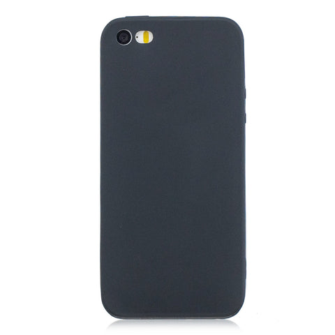 for iPhone 5/5S/SE Lovely Candy Color Matte TPU Anti-scratch Non-slip Protective Cover Back Case black
