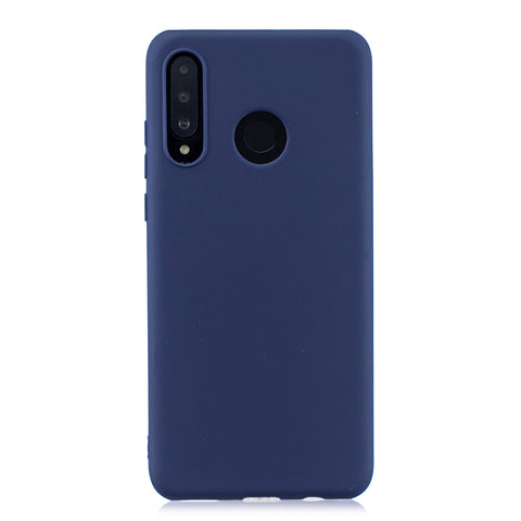 For HUAWEI P30 LITE/NOVA 4E Lovely Candy Color Matte TPU Anti-scratch Non-slip Protective Cover Back Case Navy