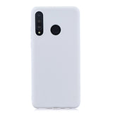 For HUAWEI P30 LITE/NOVA 4E Lovely Candy Color Matte TPU Anti-scratch Non-slip Protective Cover Back Case dark pink