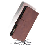 For HUAWEI P30 HUAWEI P30 lite HUAWEI P30 pro Multi-card Bracket Coin Wallet Zipper Mobile Phone PU Leather Phone Case  3 brown