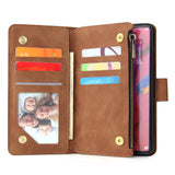 For HUAWEI P30 HUAWEI P30 lite HUAWEI P30 pro Multi-card Bracket Coin Wallet Zipper Mobile Phone PU Leather Phone Case  4 brown