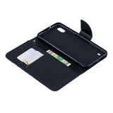 For Samsung A10/A20/A30 Smartphone Case PU Leather Wallet Design Cellphone Cover with Card Holder Stand Available Black white cat