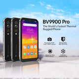 Blackview BV9900 Pro Thermal Camera Mobile Phone Helio P90 Octa Core 8GB+128GB IP68 Rugged Smartphone 48MP Quad Rear Camera Silver_Non-European regulations